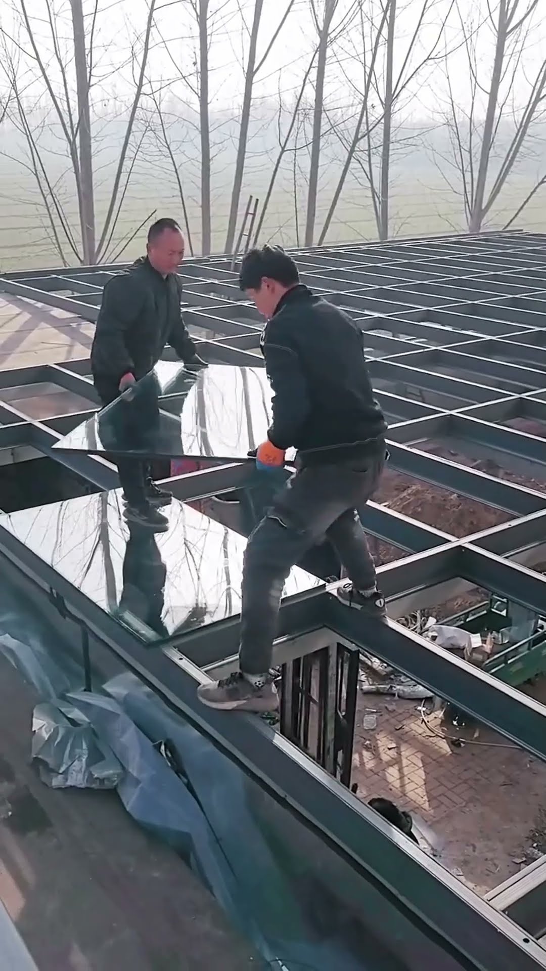 Yard sun roof installation process