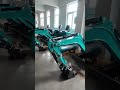 Mint Green Mini Excavators Row Walkalong Hydraulic Detail | Shandong