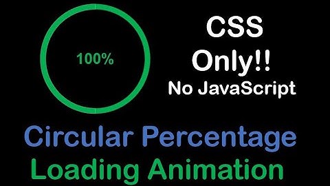 Circular Percentage Loading Animation - CSS only