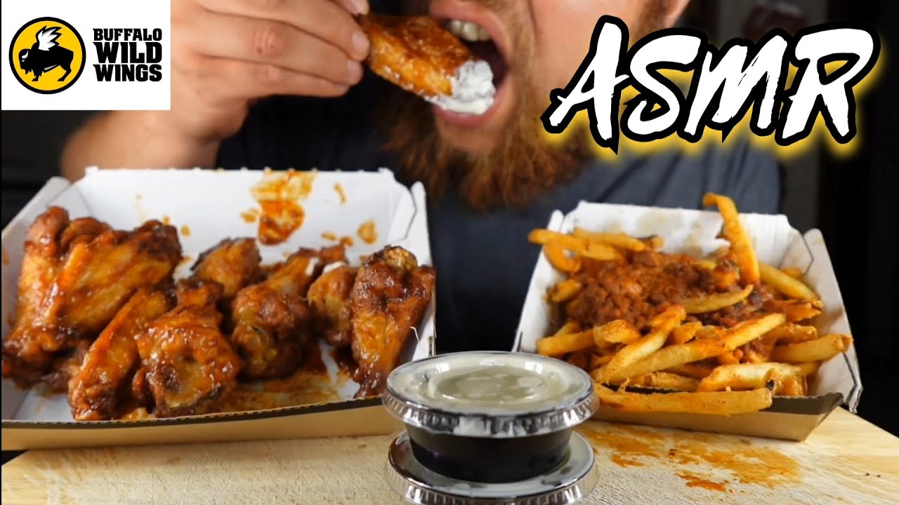ASMR BUFFALO WILD WINGS MUKBANG! (NEW BLAZIN' KNOCKOUT WINGS + FRIES