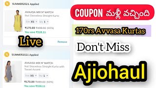 How To Apply Summer2021 Coupon || Summer Coupon Is Back || Avvasa Kurtas 170rs Only || Ajiohaul screenshot 5