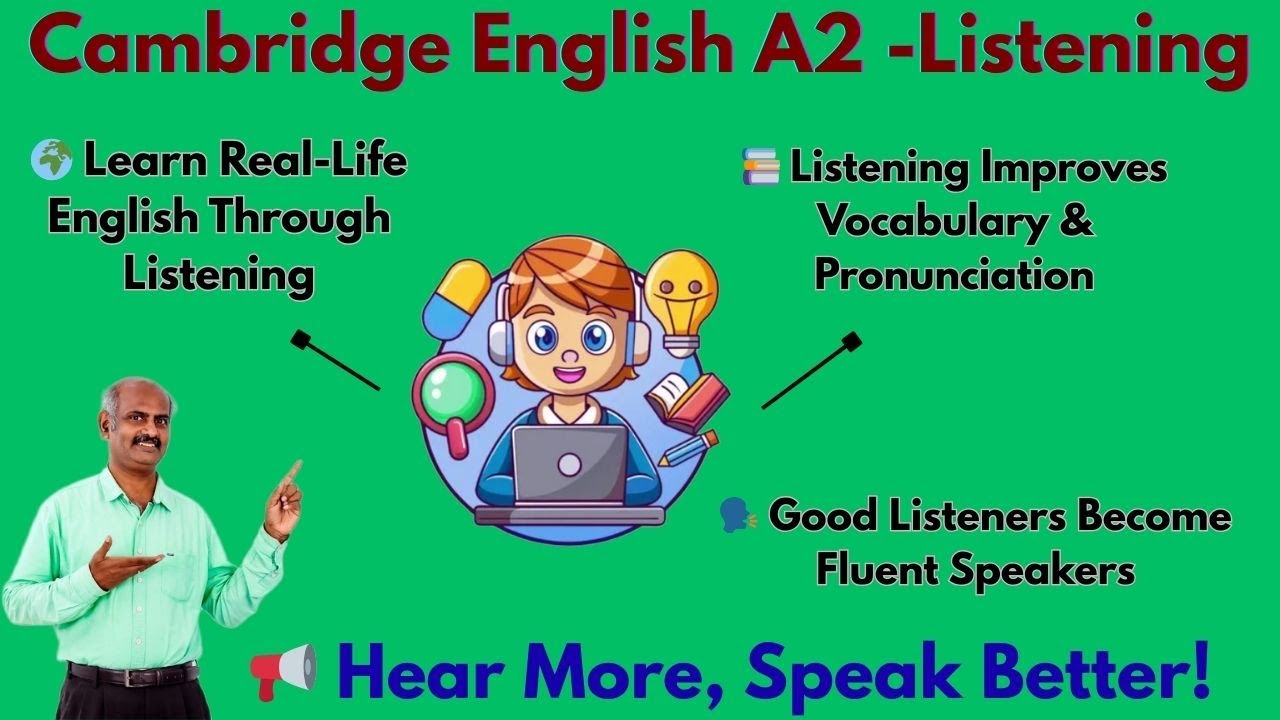 🎧 Cambridge English KET A2 Listening Made Easy! 🇬🇧✨Boost your listening skills with explanations💪📘