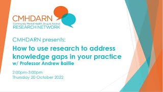 'How to use research to address knowledge gaps in your practice' - Workshop