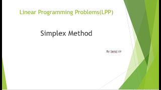 Linear programming problems by simplex method