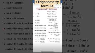 trigonometry formula#viralshorts2026 #viralshorts😍