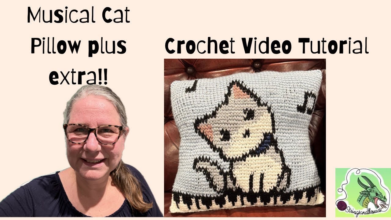 How to make Musical Cat Crochet Pillow Plus PDF | Easy Step-by-Step Guide 