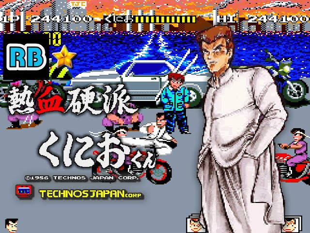 アニメ kuni 1986 [60fps] Nekketsu Kouha Kunio-kun Loop4-4 - YouTube