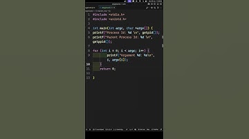 Voer het C-programma uit en haal de proces-ID en de bovenliggende proces-ID op uit het uitvoerbar...