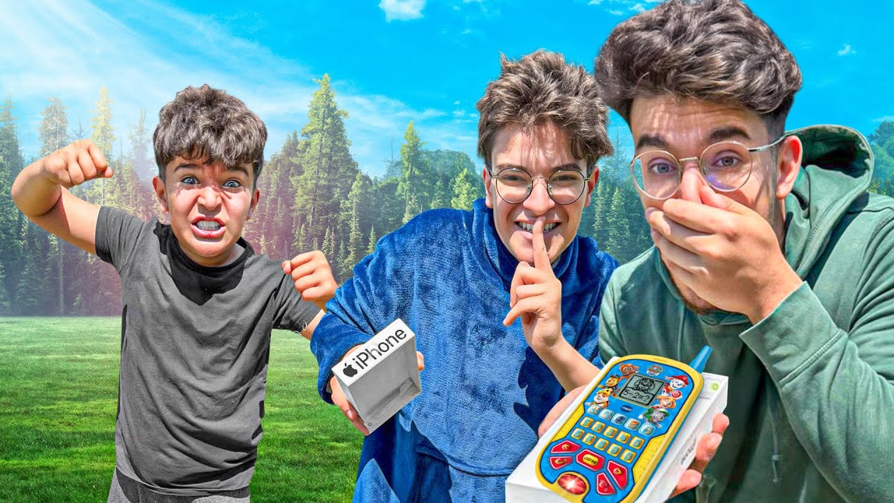 ON PRANK NOTRE PETIT FRÈRE EN LUI ACHETANT SON PIRE PREMIER TÉLÉPHONE PORTABLE ! Il est devenu fou
