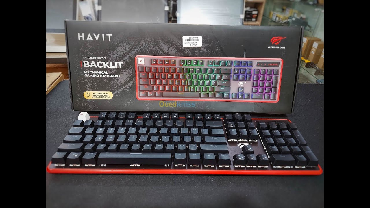 Clavier Gamer Mécanique HAVIT Noir et Rouge (KB870L) - SYNOTEC