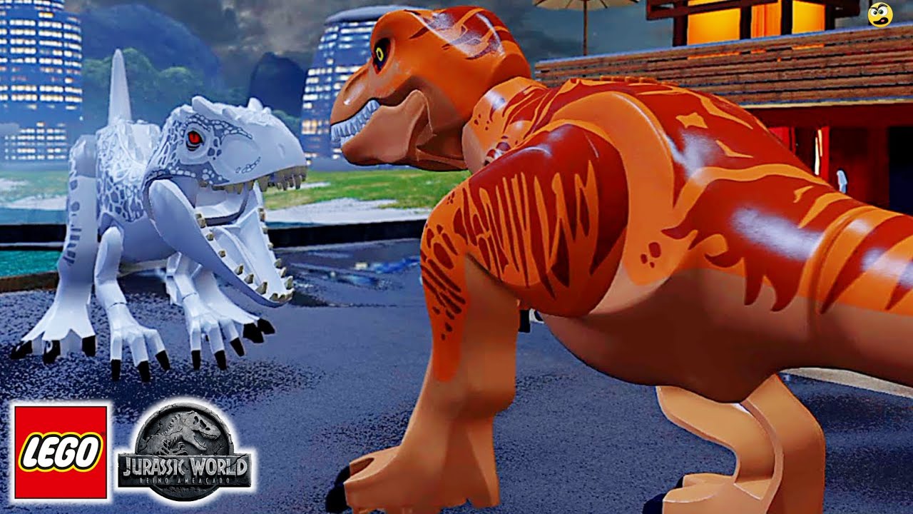 T-Rex VS Indominus Rex em LEGO Jurassic World : O Mundo dos Dinossauros #20  