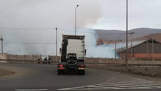 Incendio en azufrera Alto Hospicio 21 06 2019