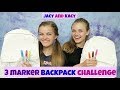 3 marker backpack challenge  fun back to school diy  jacy and kacy