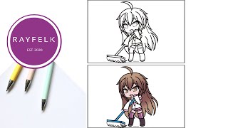 Gina NPC from Gacha Life | Rayfelk Printable Coloring Pages | Gacha Life Coloring Page