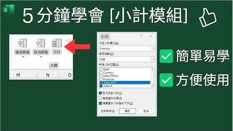 Excel Tips: 5分鐘學會小計模組(subtotal), 簡單易學👍, 使用方便👍