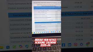Makaut New Notice 2026 | New  Academic Calendar for All Students Check it out