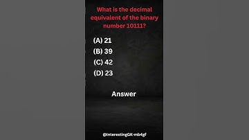 What is the decimal equivalent of the binary number 10111? || #shorts #shortsfeed #computerquestions