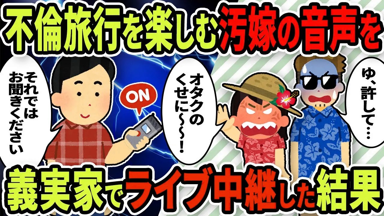 【2ch修羅場スレ】不倫旅行を楽しむ汚嫁→間男と○○している音声を義実家にライブ中継してみた結果ｗｗ【ゆっくり解説】