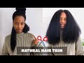 HOW I TRIM MY OWN NATURAL HAIR ENDS AT HOME 👀 | WASH DAY ROUTINE