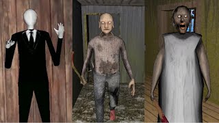 Main Door Escape with Granny Grandpa and Slenderman in Granny Chapter Two