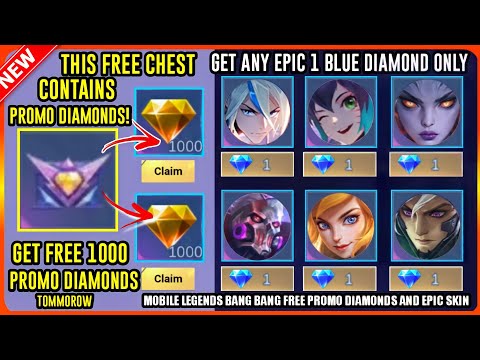 FREE 1000 PROMO DIAMONDS TODAY! LOGIN AND CLAIM AND BIG DISCOUNT 1 DIAMOND ANY BUYABLE EPIC MLBB