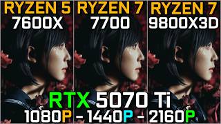 Ryzen 5 7600X vs Ryzen 7 7700 vs Ryzen 7 9800X3D | RTX 5070 Ti Bottleneck Test | 1080p, 1440p, 4K