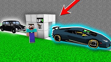 Minecraft PE : How NOOB UPGRADED SECRET CAR in SUPER CAR? in Minecraft Noob vs Pro