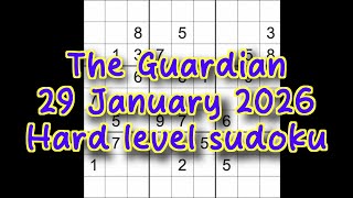 Solucao de Sudoku The Guardian 29 de janeiro de 2026 Sudoku de nivel dificil