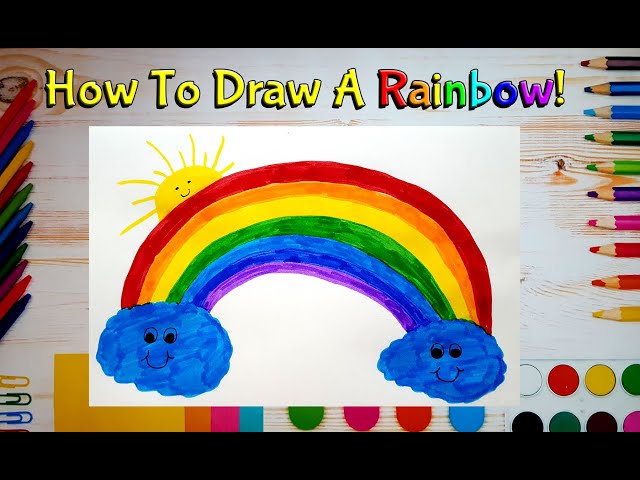HOW TO DRAW A 3D RAINBOW RIBBON // step by step for kids 