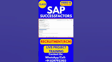 SAP SuccessFactors RCM Training Online Tutorial Class 15 21st OCT 2025 #sapsuccessfactorstraining