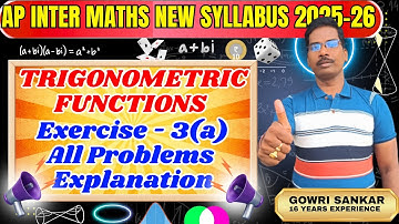 AP Intermediate Maths New Syllabus||Chapter-3||Trigonometry Exercise 3(a)||Must Watch Video|| #viral