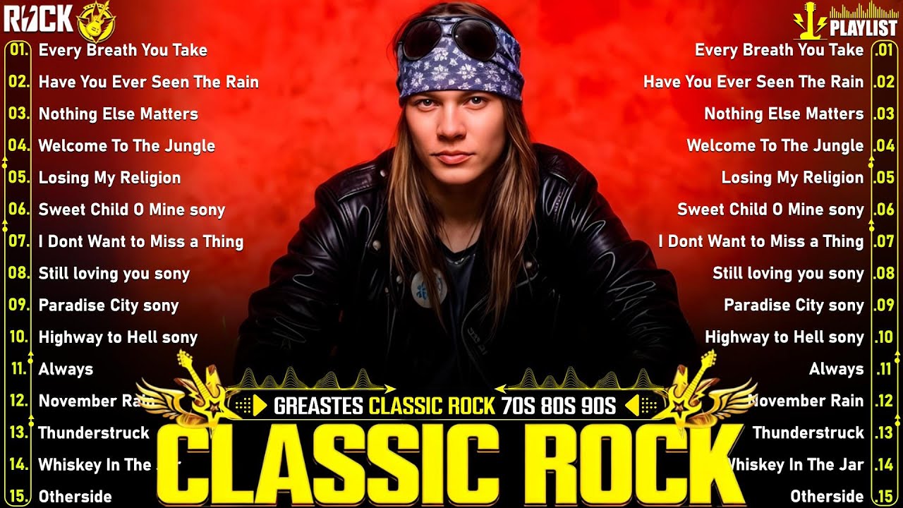 The Beatles, Guns N Roses, ACDC, Metallica, Nirvana, Queen🎶Classic Rock Songs 70s 80s 90s Full Album