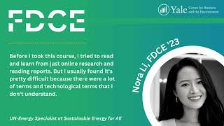 Nora Li Fdce 23 On Getting Equipped For A Career In Clean Energy