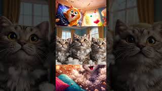 cats look innocent after destruction, exaggerated slow motion, funniest viral meme energy" 😹✨