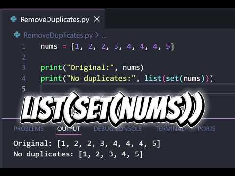 The EASIEST Way to Remove Duplicates in Python (1 Line!)