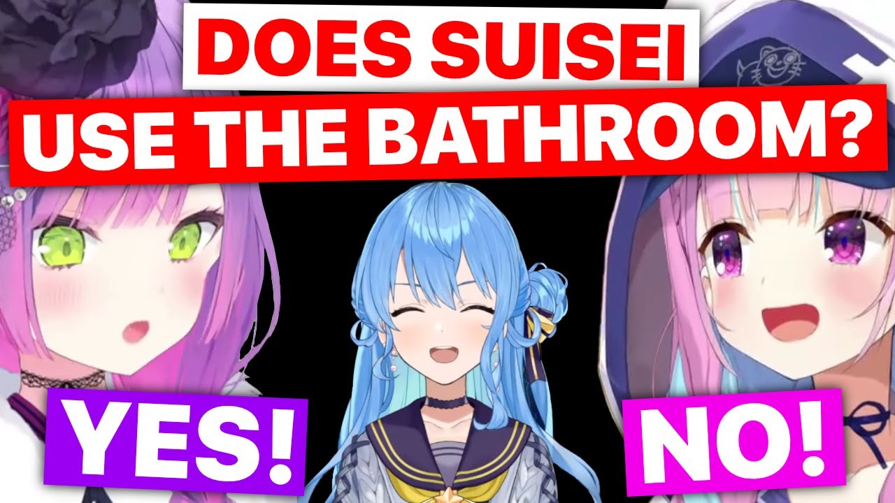 Aqua & Towa Argue Over If Suisei Uses The Bathroom (also feat. Miko / Hololive) [Eng Subs]