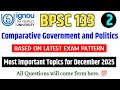 BPSC 133 Important Questions December 2025 in English | BPSC 133 Question Paper 2025 | IGNOU Exam