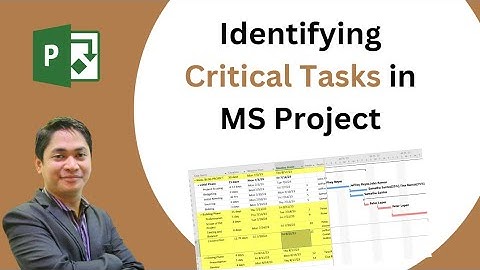 Identifying Critical Tasks in MS Project