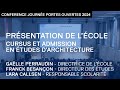 Confrence jpo 2024  prsentation de lcole  cursus et admission en tudes darchitecture