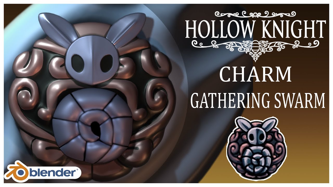 How to make Charm Gathering Swarm Sculpting Hollow Knight in Blender (Timelapse)