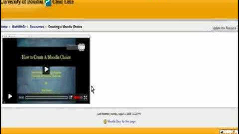 Viewing Videos In Moodle