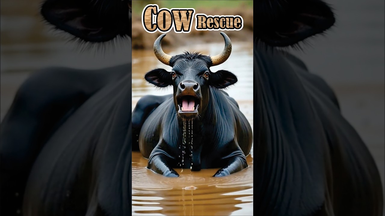 "Rescued: Fat Black Cow Pulled From The Mud | Intense Rescue Operation 
