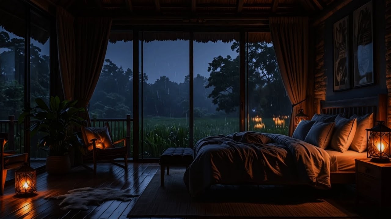 Gentle Rain & Lantern Light Ambience – Fall Asleep Fast & Relax
