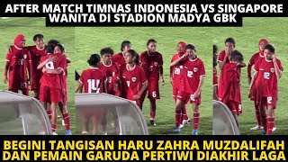 TANGISAN ZAHRA MUZDALIFAH DAN PEMAIN TIMNAS WANITA MERAYAKAN KEMENANGAN INDONESIA VS SINGAPORE 5-1