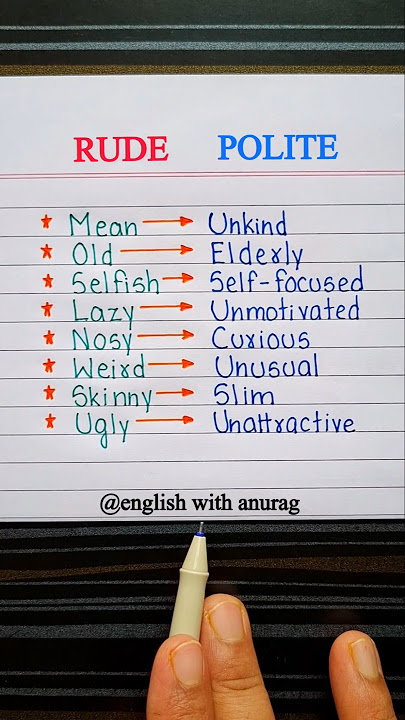 Rude vs Polite English Words 🔥 #english #grammar #vocabulary #learning