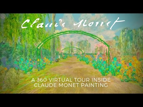 CLAUDE MONET #360video - A WALK INSIDE  Bridge over a Pond of Water Lilies