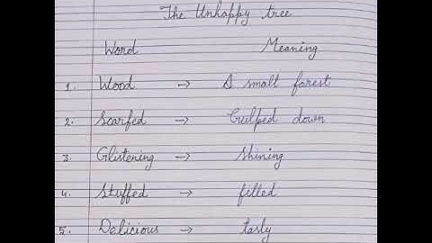 The Unhappy tree #exercises of copy