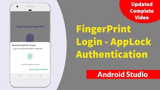 Android Fingerprint Authentication - Lock App - Android App Login Using Fingerprint Android Studio