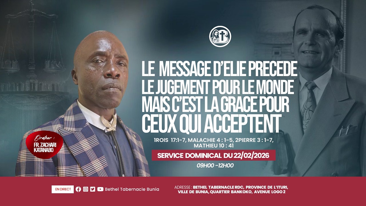 LE MESSAGE D'ELIE PRECEDE LE JUGEMENT POUR LE MONDE MAIS C'EST LA GRACE POUR CEUX QUI ACCEPTENT