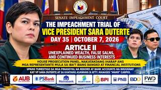 THE IMPEACHMENT TRIAL OF VICE PRESIDENT SARA DUTERTE DAY 35